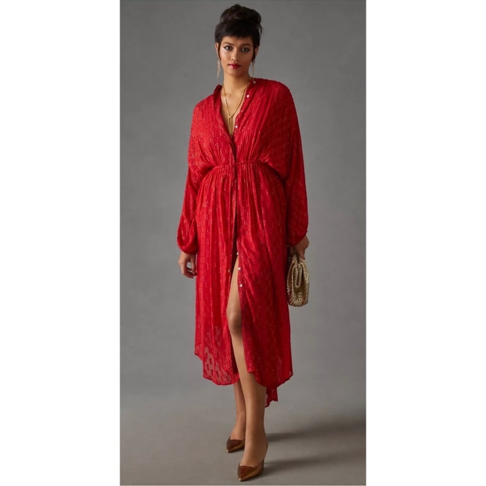 Anthropologie Allene Shimmer Maxi Dress size Medium
